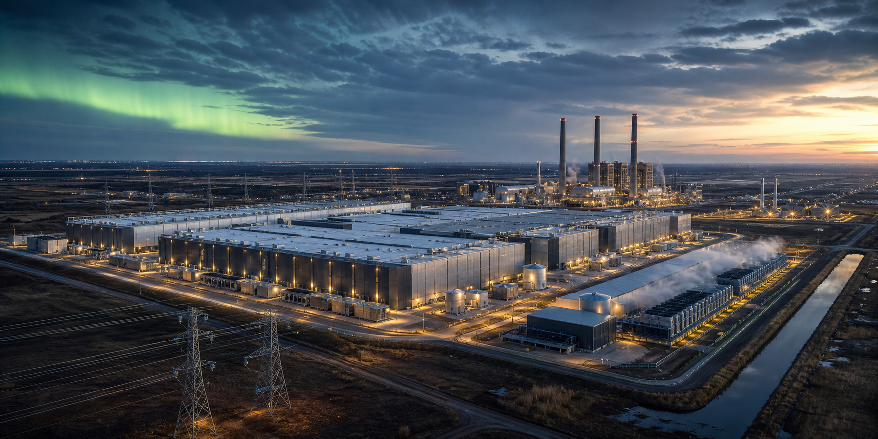 Concept art for Meta's Alberta AI infrastructure campus